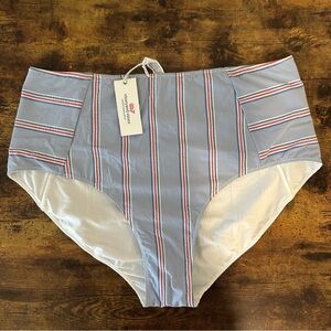 NWT Nicholas Striped High-Waisted Bikini Swim Bottoms